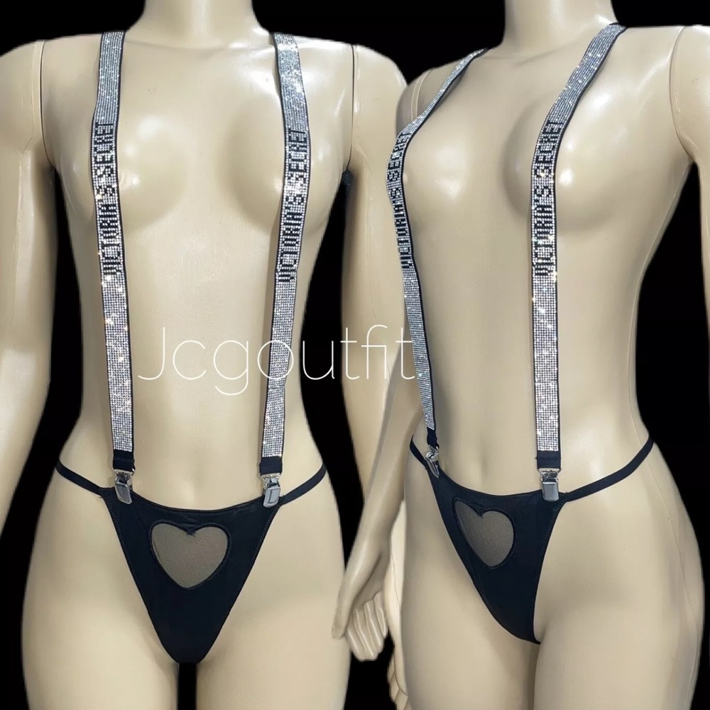 Victoria's Secret Black Belt with Silver Straps